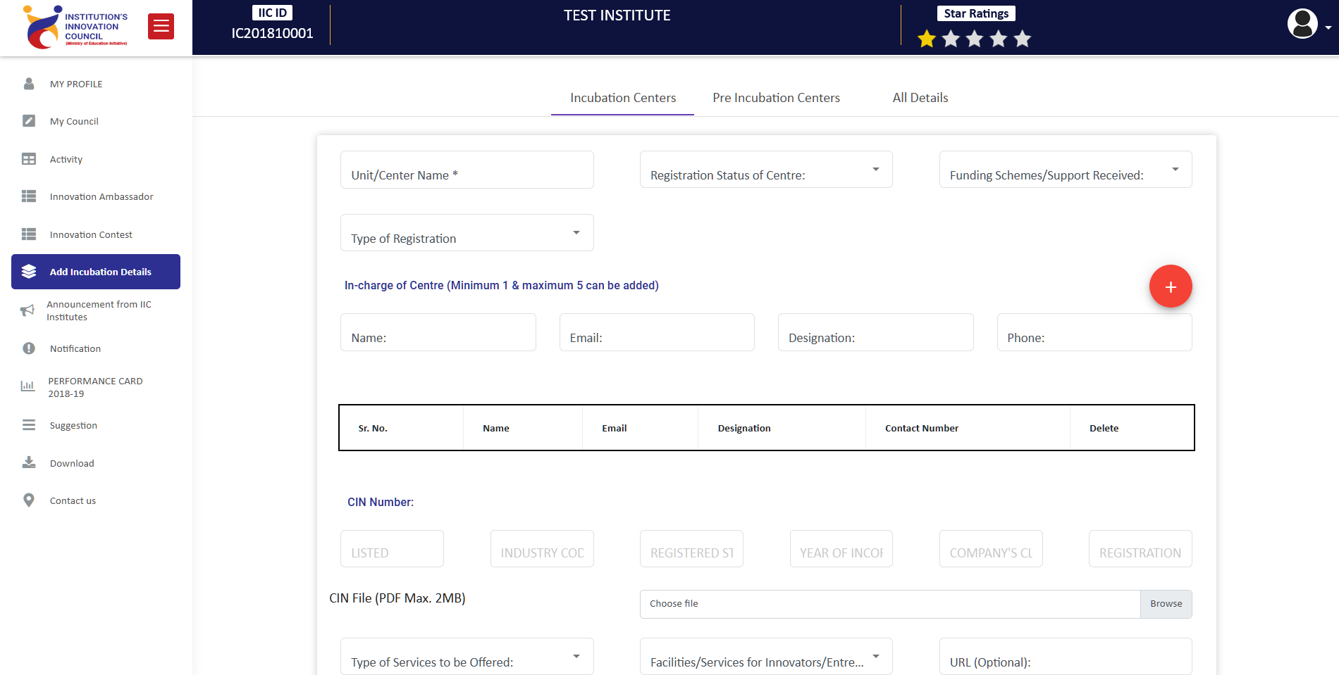 Add Incubation Details